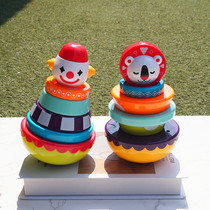 Tumbler Jenga Infant and Toddler Early Education Toy Puzzle Jenga Lion Clown Childrens Gift for Boys and Girls