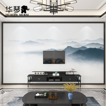 Modern new Chinese style TV background wall wallpaper living room z sofa wallpaper artistic conception ink landscape wall cloth mural wall
