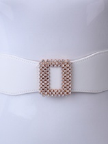 Elastic elastic wide belt decorative dress with skirt coat suit black white rhinestone wide waistband for women