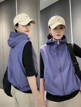 Hooded Sleeveless Breathable Jacket Vest Jacket Womens 2024 Spring and Summer New Sun Protection Clothing Versatile Casual Top Cardigan