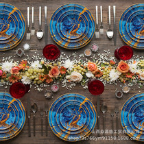 Nordic creative plate creative ceramic plate home rice plate fruit plate ins tableware ceramic bowl and plate set