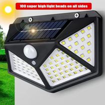 1 2 4 6Pcs 100 LED Wall Lights Outdoor Solar Lamp PIR Motion