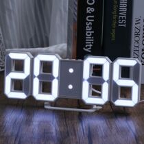 3D LED Digital Clock Wall Deco Glowing Night Mode Adjustable