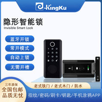 Old-fashioned anti-theft door fingerprint lock outdoor waterproof bull head lock large iron door smart password lock no modification hole smart lock