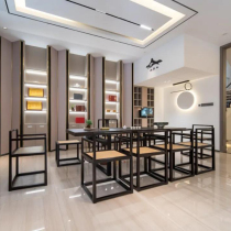 New Chinese style solid wood dining table Zen table and chair combination household rectangular dining table simple everything large table furniture