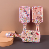 Cartoon square transparent comb childrens comb hair smoothing comb household hairdressing comb scalp massage comb bubble ball plastic comb