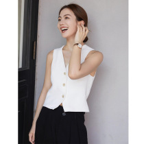 2024 spring and summer new style casual slim fit standard V-neck knitted cardigan vest retro jacket with vest