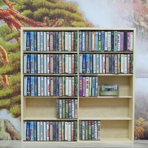 Internet celebrity tape storage rack solid wood multi-grid storage box with transparent door Nordic collection cassette collection storage cabinet