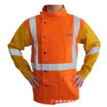 Umeng AP-2730 orange red fire retardant clothing anti-scalding flame retardant heat insulation cowhide jacket welder welding clothing