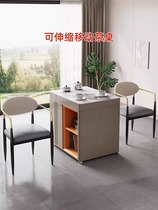 Mobile small tea table for household small slate tea cart Balcony small tea table household retractable tea table with integrated kettle