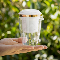 Thickened glass teapot filtered scented tea tea set green tea office Kung Fu tea set ceramic filtered black tea brewer