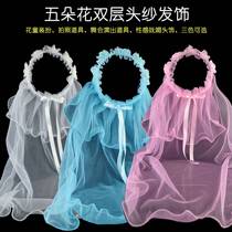 Childrens flower ring girl head jewelry hairpot hairpina ha