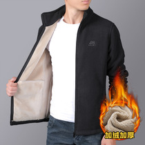 New autumn and winter mens fleece jackets warm and velvet thickened polar fleece trendy mens tops