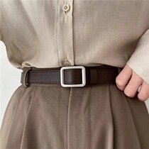 Hong Kong style belt for men and women fashionable and versatile pin buckle belt for young people simple Korean style jeans trendless