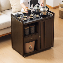 Mobile side table sofa coffee table new Chinese tea table household small tea table multi-functional tea cabinet non-solid wood side cabinet