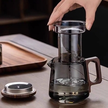 Xingfan glass wood teapot thickened high temperature resistant tea set tea filter filter tea water separation tea cup