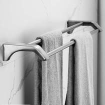 Gun gray towel rack bathroom punch-free 304 stainless steel bathroom light luxury style single pole hanging rack bath towel rack