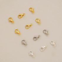 Color-preserving 14K gold-plated real gold lobster clasp bracelet accessories finishing connection spring buckle DIY alloy lobster clasp