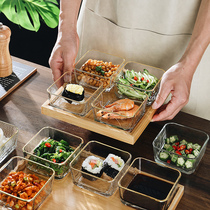 xyt transparent gold edge glass bowl household salad bowl fruit bowl dessert bowl dipping seasoning bowl soy sauce dish hot pot