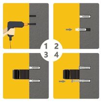 4Pcs Wall Mount Broom Grippers Mop and Broom Holder Self