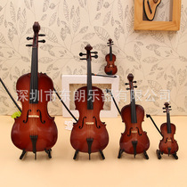 Manufacturer supplies mini cello model ornaments wooden handicrafts direct sales of Christmas gifts for baby musical instruments