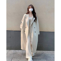 Fat mm large size 2-300 pounds mid-length woolen coat for women autumn and winter loose slimming over-the-knee woolen coat ins