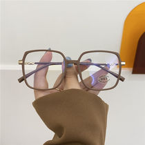 2024 new anti-blue light goggles frame for women slimming no makeup retro flat glasses men and women can wear myopia glasses