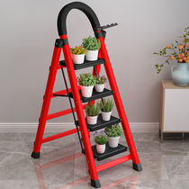 Ladder Ladder Household Folding Ladder Thickened Carbon Steel Herringbone Ladder Mobile Staircase Telescopic Step Multifunctional Indoor Ladder