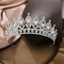 European and American bridal crown tiara Queens birthday crown dance performance catwalk competition alloy AB diamond wedding tiara
