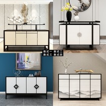 New Chinese style entrance cabinet solid wood side cabinet modern foyer decorative cabinet living room storage side cabinet partition