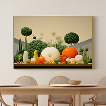 Nordic green plants living room decorative painting ins sofa background wall mural simple and fresh restaurant dining room table hanging painting