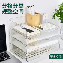 Stackable desktop file storage box A4 paper office drawer storage box student stationery supplies miscellaneous organizing box