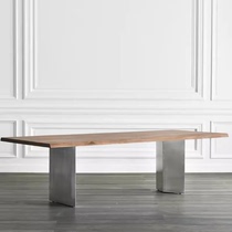Nordic solid wood conference table modern simple rectangular office desk negotiation table log designer workbench desk