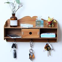 Wall wooden upper shelf without punching wall living room wall decoration wall hanging bedroom wall hanging bookshelf one-word partition