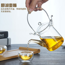Hot and cold resistant glass teapot thickened high borosilicate glass teapot iron handle handle teapot portable teapot manufacturer