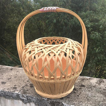 Fire Cage Bamboo Nostalgic Warming Fire Cage Bamboo Cage Charcoal Grilling Fire Basket Handmade Bamboo Crafts Wedding Use