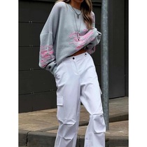 Three-color pullover long-sleeved ins style hot girl top cross-border wasteland style casual loose tattered sweater for women