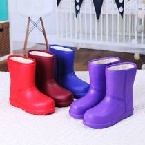 Integrated water shoes car wash eva mens and womens mid-calf snow boots kitchen waterproof warm non-slip wear-resistant plus velvet cotton fashion