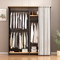 Cloak rack floor-standing bedroom home cloakroom metal rack clothes E cabinet dust-proof storage rack open hanging clothes