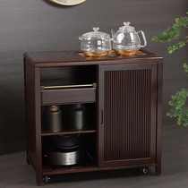 Ebony solid wood mobile tea table household small tea table living room kettle integrated tea cabinet tea table side cabinet