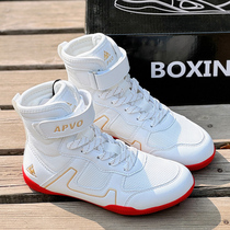 Childrens wrestling shoes Sanda Taekwondo fighting shoes boxing shoes boys and girls youth martial arts training fighting shoes