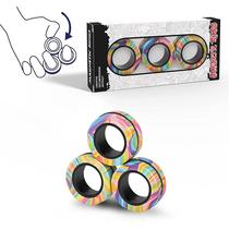 3pcs Finger Magnetic Rings Colorful Fidget Toy Set Adult Mag