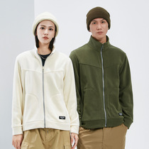 New autumn and winter polar fleece jackets for women thickened and velvet warm jackets lining stand-up collar fleece jackets for men