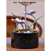 High-end light luxury money-making water ornaments coffee table circulating water living room money-making creative home decoration office desktop