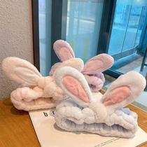Cute and cute three-dimensional rabbit ears face wash makeup facial mask headband hairband Korean hair accessories headband hairpin