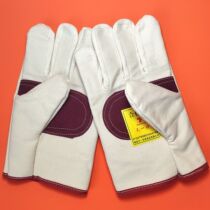 Railway gloves cotton twill plus leather canvas gloves core thickened double-layer canvas gloves high temperature welding gloves