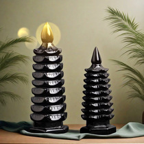 Obsidian Wenchang Tower Home Furnishings Nine-story Gemstone Crafts Office Study Desktop Decoration