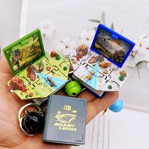 Creative 3D three-dimensional explosion book fantasy world magic book keychain castle ship dinosaur space puzzle pendant