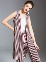 Womens Fashion Striped Vest Womens Jacket Amazon Summer Clearance ol Temperament Fungus Trimmed Business Casual Cardigan