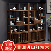 Solid wood Bogu rack Duobao Pavilion new Chinese bookshelf office partition rack Nanyu tea cabinet ornament rack display cabinet